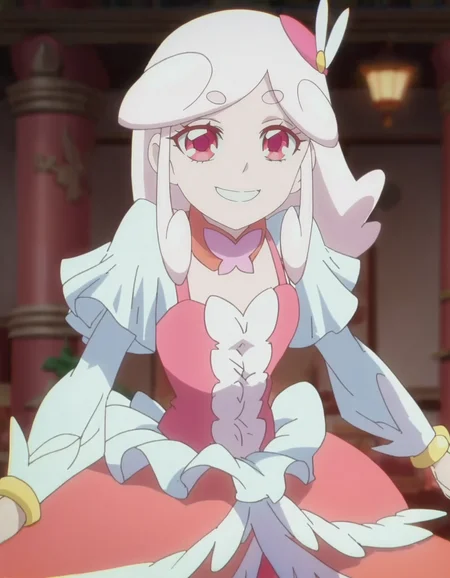 score_9, score_8_up, score_7_up, anime screencap, solo,1girl,kaguyahp, smile, dress, hair ornament, looking at viewer, jewelry, cowboy shot,small breasts,<lora:kaguyahp_pony:1>