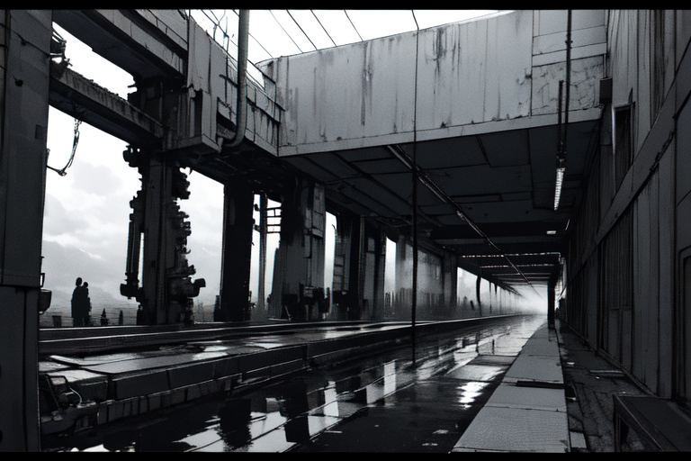 highly insanely detailed, masterpiece, top quality, best quality, highres, 4k, 8k, RAW photo, (very aesthetic, beautiful and aesthetic),  
tsutomu nihei,nihei_tsutomu,blame!,blame gakuen!,abara,TNstyle,sidonia_no_kishi,bones,dome,letterboxed,buildings,clouds,walkway,fence,toha heavy industries,drainpipe,cables,tubes,industrial pipes,tentacles,dark sky,black sky,star \(sky\),starry sky,wire,foggy,smoke,mist,steam,lantern,light particles,machinery,concrete walls,metal walls,air conditioner,bridge, 
<lora:blameLora_v10:0.8>, 
(1girl:1.3), 
solo focus, 
light pink background,âââ