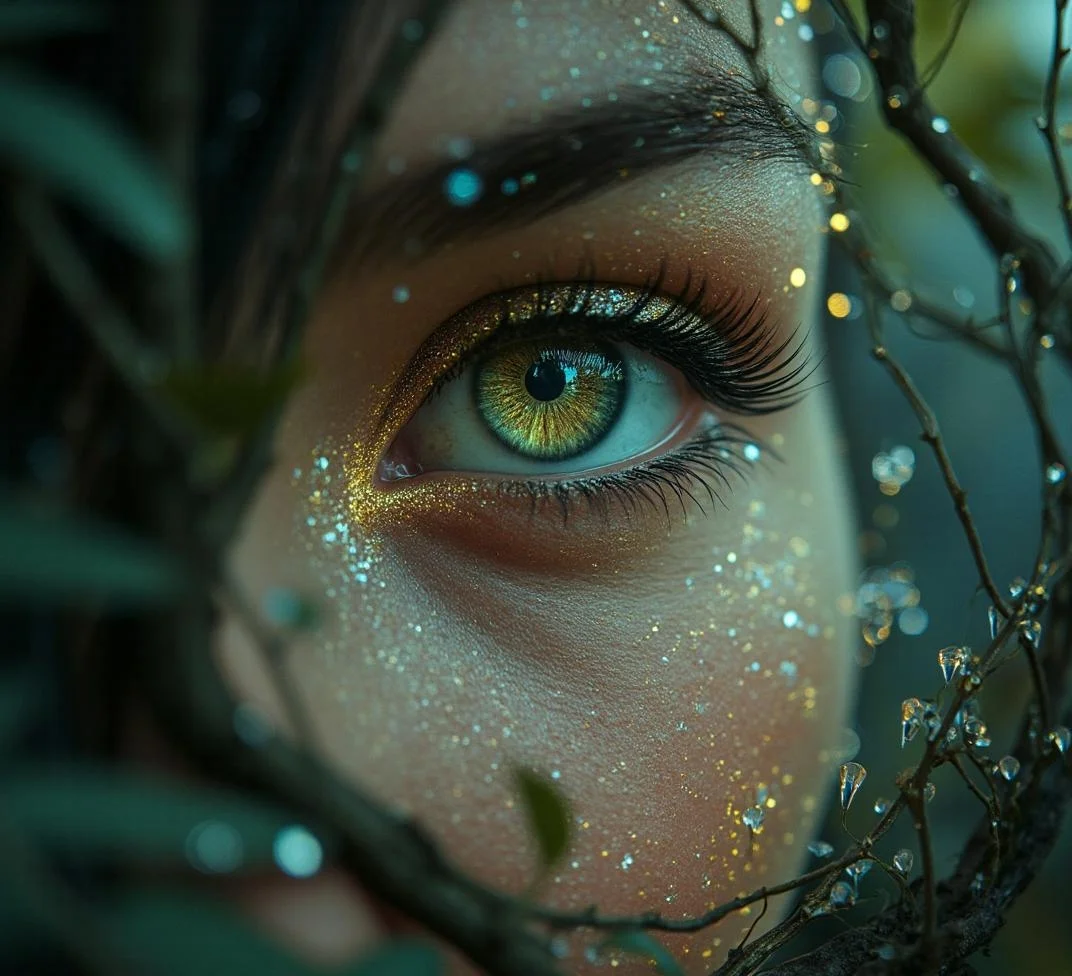 <lora:ÆMS_FluxD1_Two_People_Kissing_LoRa_v1.safetensors:1> kisses
In the heart of an enchanted forest, a captivating gaze pierces through the mist. The eye, belonging to a 35-year-old woman of Khmer ethnicity, is wide open, revealing a striking green iris flecked with the iridescent hues of blue and gold. Her thick, dark lashes are accented by a shimmering, silver eye shadow that glitters like stardust, casting a magical glow. The skin around her eye is illuminated with a warm, pinkish radiance, as if kissed by the light of a thousand fairy lanterns. Crystalline particles, like fallen stars, are sprinkled across her cheek, adding to the ethereal aura.
Behind her, the forest is alive with ancient magic. Enchanted trees, their trunks twisted and gnarled, reach skyward, their leaves shimmering with a luminescent green. A stream nearby flows with water that sparkles like liquid silver, and mythical flowers with petals of vivid colors dot the forest floor. In the distance, a unicorn grazes by a crystalline pond, its mane and tail flowing like rivers of light.
The blurred background softens the edges of the forest, drawing the viewer's attention to the eye and its glistening details. Fine shadows, cast by the mystical light filtering through the canopy, add depth and intrigue to the scene, hinting at the unseen wonders that lie beyond.