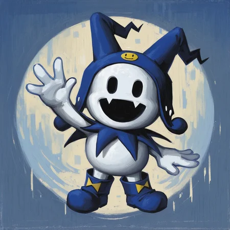 <lora:disco_elysium:0.8> disco_elysium
1boy, chibi, full body, waving hand, big smile,
painterly, abstract background, surreal, blue theme, portrait
jack frost (megami tensei), <lora:StS_PonyXL_Detail_Slider_v1.4_iteration_3:2>