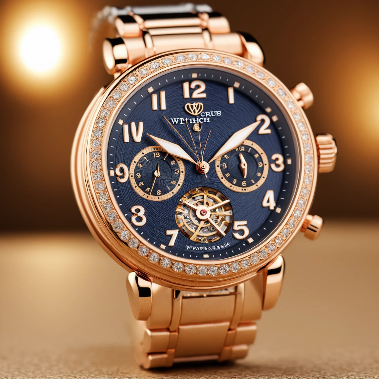 <lora:W4tch35_05XL-final:1>,an advertising photograph of a beautiful (W4tch35:1.2) as a (luxury_watch:1.3) watch,on a watch stand,with detailed movement,medium shot,tilt shift,bokhe,8k wallpaper,masterpiece,photorealistic,HDR UHD,high contrast,hyper realistic,volumetric lighting,