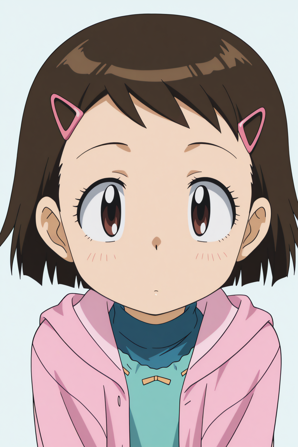 Chisato Hanai, rating safe, masterpiece, upper body, rating safe <lora:Zettai_Karen_Children_-_multicharacter_-_illustrious-v2:0.8>