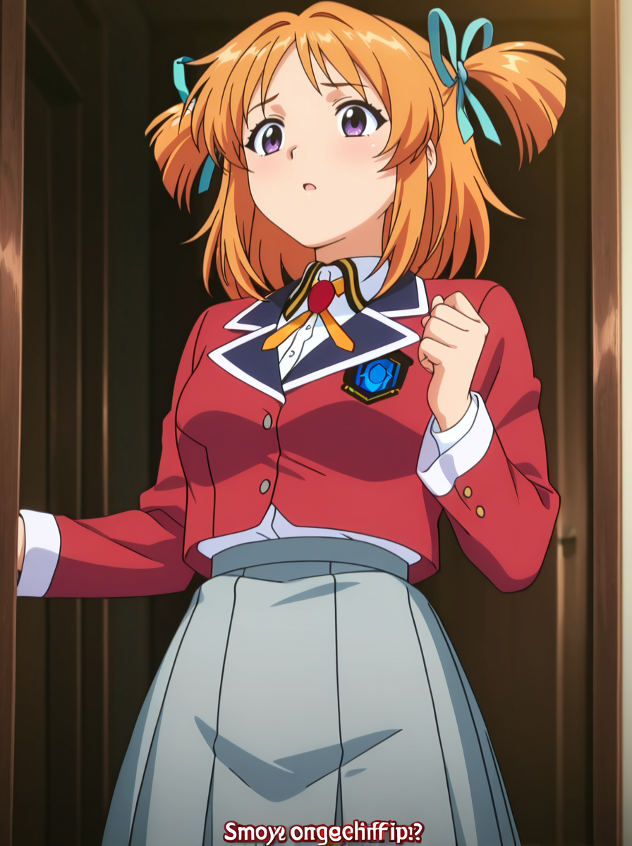 masterpiece, best quality, amazing quality, very aesthetic, absurdres, newest,shiny skin  anime screenshot,  anime coloring,    <lora:AfterClassLesson:1>1girl, solo, orangehairgirl  school uniform,