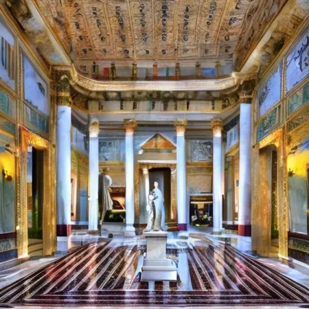 (masterpiece:1.2), (best quality,:1.2), 8k, HDR, ultra detailed, ((photorealistic)), professional light, cinematic lighting, fashion photography, ambient lighting, face lighting, <lora:detail_slider_v4:1>, Fantasy picture, OverallDetail, large ancient room with a marble table, and with a statue on the floor in the middle, RomInt, <lora:RomanInterior-10:1>, epiCPhoto