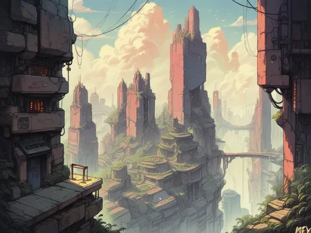 score_9, score_8_up, score_7_up, score_6_up, score_5_up, score_4_up,   <lora:m1ntfl4v0rXLP:0.9> m1ntfl4v0r, city, science fiction,