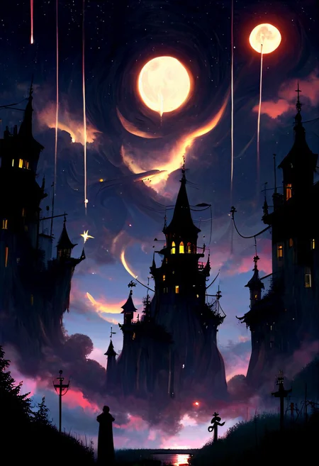 score_9, score_8_up, score_7_up, celestial promenade, the horror of stars, twilight sunshine, heaven help us, masterpiece, realistic, best quality, cosmic horror, Style-Volumetric, MJgothic, bright horror, st3llar