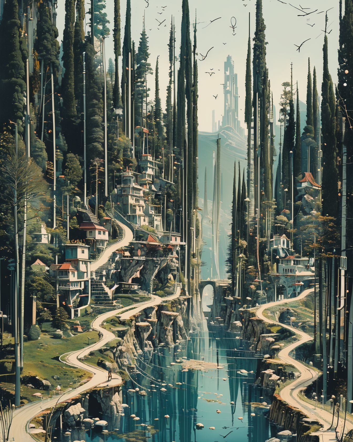 (masterpiece:1.4), (hyperdetailed:1.3),(painting:0.9),(fantasy landscape:1.3),
Japanese bamboo grove in light rain,
Ice storm glazing urban landscapes,
Arcus shelf cloud preceding storm,
Starlight through ancient ruins,
Mangrove tidal channels,
Anato Finnstark: (dark fantasy atmosphere), (misty backgrounds), (saturated dark blues and greens), (intricate textures) :cite[2],
Snowfall assembling origami creatures
Reaction Shot,
Gradient color guide,
<lora:JuggerCineXL2:1>
<lora:add-detail-xl:1.15>,
<lora:WildcardX-XL-Detail-Enhancer:0.65>,
<lora:sdxl_lightning_8step_lora:1>,
<lora:EnvyElvishArchitectureXL01:0.3> elven architecture ,
<lora:EnvyDramaticLightingXL02_photo:0.3>,
<lora:Dreamwave v2.5_8200:1> dreamwave, aesthetic <lora:tbh212-:1> style of Codex Seraphinianus