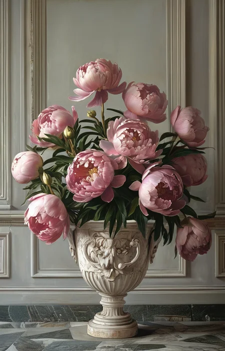 masterpiece,best quality,<lora:tbh355-sdxl:0.6>,illustration,patten of Neoclassicism, decaying peonies