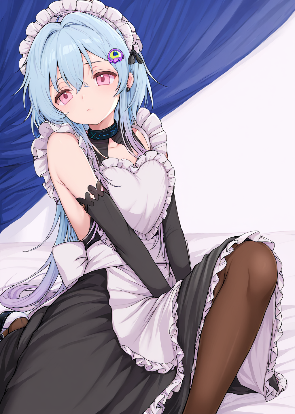 <lora:ShimizuAkina250208:1>,ShimizuAkina,<lora:mizuki_arknights_for_IL:1>,mizuki_\(maid\)_\(arknights\),blue hair,pink eyes,gradient hair,maid headdress,crossdressing,enmaided,white apron,black dress,detached sleeves,shoes,<lora:NOOB_vp1_detailer_by_volnovik_v1:1>,<lora:noobai_ep11_stabilizer_v0.138_fp16:1>,