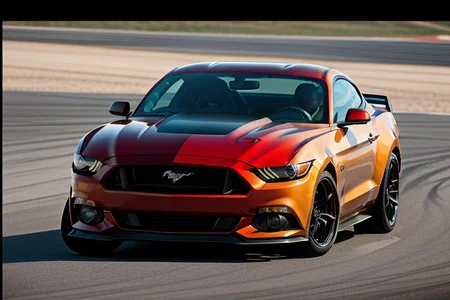 cars fantastic red, [Ford Mustang], speed, racing, intricate detail ,race track , HD. Photograph , in table((realism)), extremely high quality RAW photograph, ultra detailed photograph, sharp focus, high resolution, (detailed skin:1,3),high quality, film grain, Fujifilm XT3,Highly Detailed, movie, (Cinematic Photo:1.3) of (Realistic:1.3)