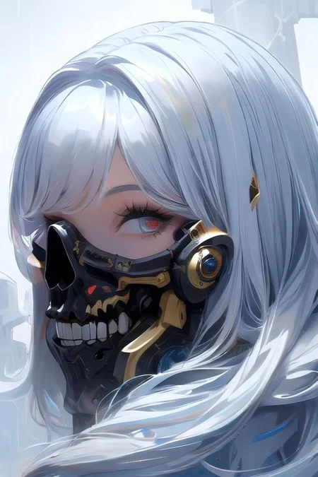 solo, 1girl, solo_focus, (((masterpiece))), ((best quality)), ((ultra-detailed)), ((too_many)):16, high resolution, absurdres, highres, ultra-detailed 8k unity wallpaper,
Ghost mask ,Girl, skull mask,