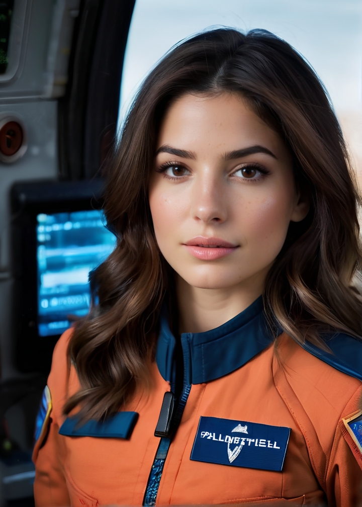 Photo of Estella Beatriz, posing in officers quarters on an industrial spaceship, space captain uniform, <lora:PerfectEyesXL:0.4>, (detailed beautiful face, detailed, ultra-detailed body:1.1),best quality,photo-realistic,highly detailed,absurdres,cinematic lighting,hyper-realistic,sharp focus,32k resolution,detailxl,SimplePositiveXLv2,