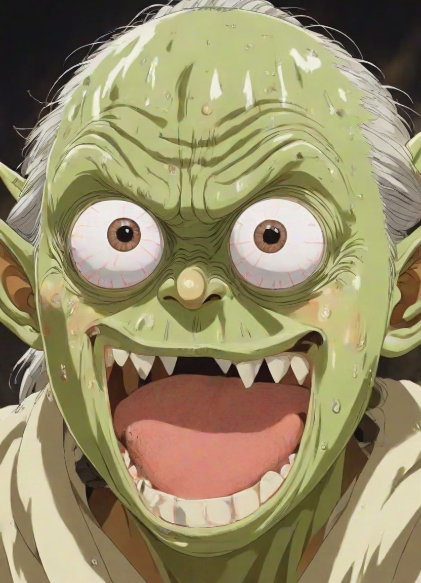 <lora:PE_OP_ShockedFaceMeme:1> PEOPShockedFace, eyes popping out, shocked face, mouth open anime, cartoon,
yoda,
masterpiece, high resolution, octance 4k, high detail,