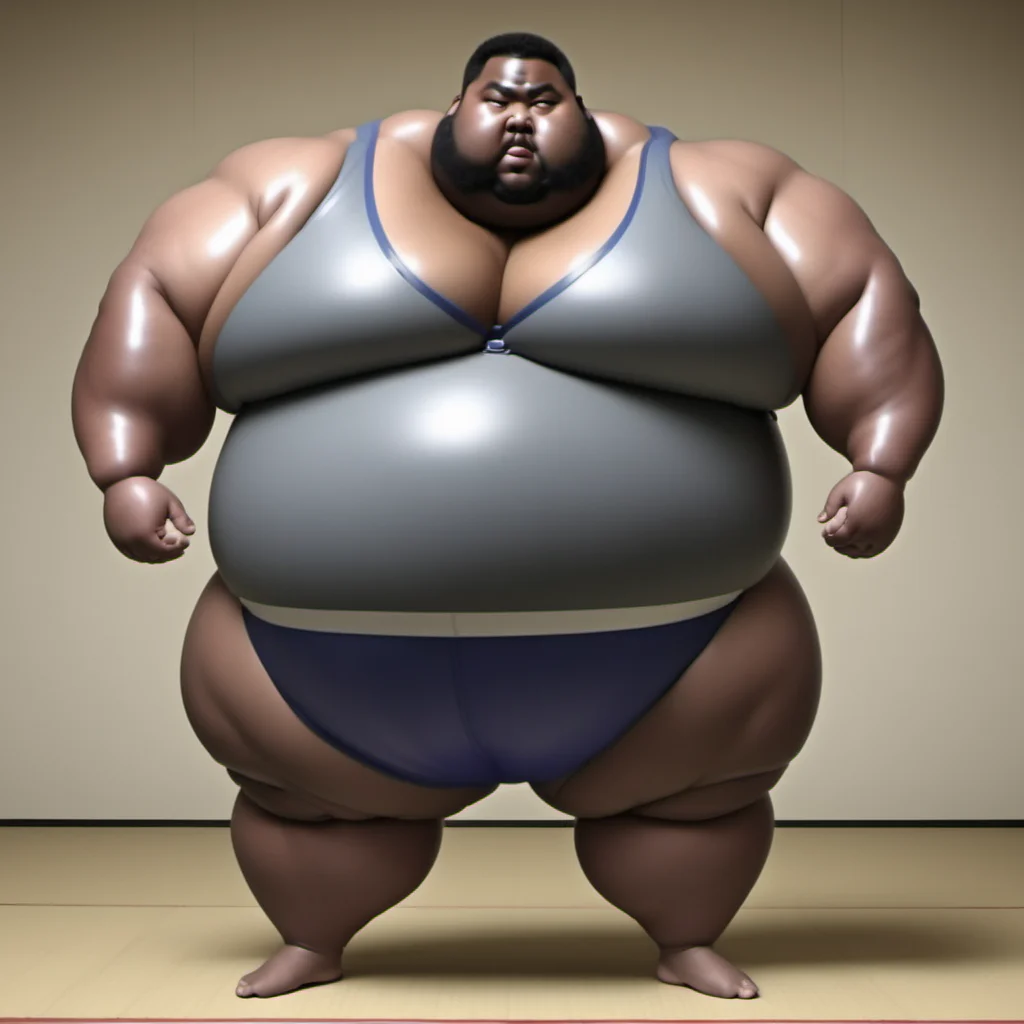 <lora:runga8:0.90>male focus, 1boy, (superchub:1.6), big belly, (sumo:1.4), solo, thick arms, full body, fat, fat young ebony man,calm face,tanktop,(spats:1.8),