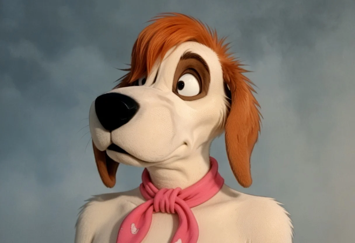 score_9, score_8_up, score_7_up, source:furry, dynamic lighting, detailed background, nature background, anthro, furry, detailed eyes. detailed face, furry male, headshot, solo,
BREAK
Mealy_Potatoes, anthro dog, furry male, cartoon dog, beige fur, orange spots, orange hair, black eyes, black nose, orange ears, long ears, animal ears, floppy ears, long hair, hair covering one eye, pink kerchief, red pants, torn pants, footpaws
BREAK
<lora:add-detail-xl:1.5>