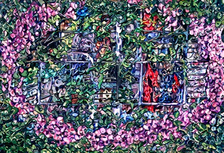 a open Sinoink window with beautiful tree outside,