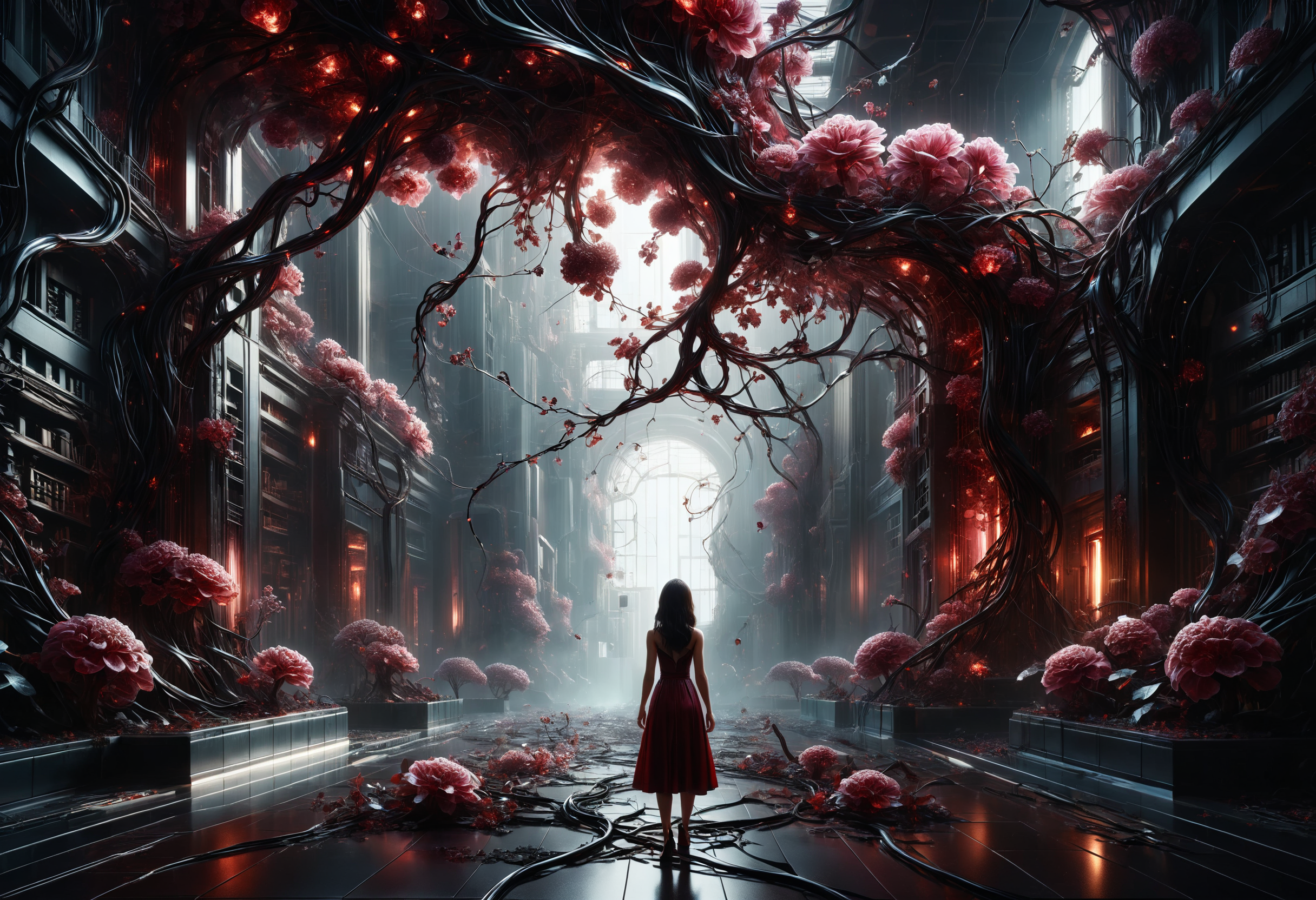 mind shattering concept art of detailed circuitry ,
eternity , blooming dark vines , obsidian leaf particles , crystalline structure fused with explosions
<lora:dvr-lnds-sdxl:0.8> dvr-lnds-sdxl <lora:dvr-trd:0.8> dvr-trd
