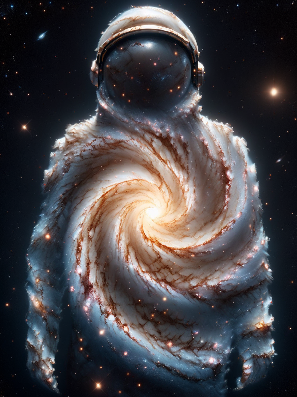 astronaut <lora:Spiral_Galaxies_SDXL:0.9> mad-spiral-galaxy, (masterpiece:1.2), best quality, (hyperdetailed, highest detailed:1.2), high resolution textures