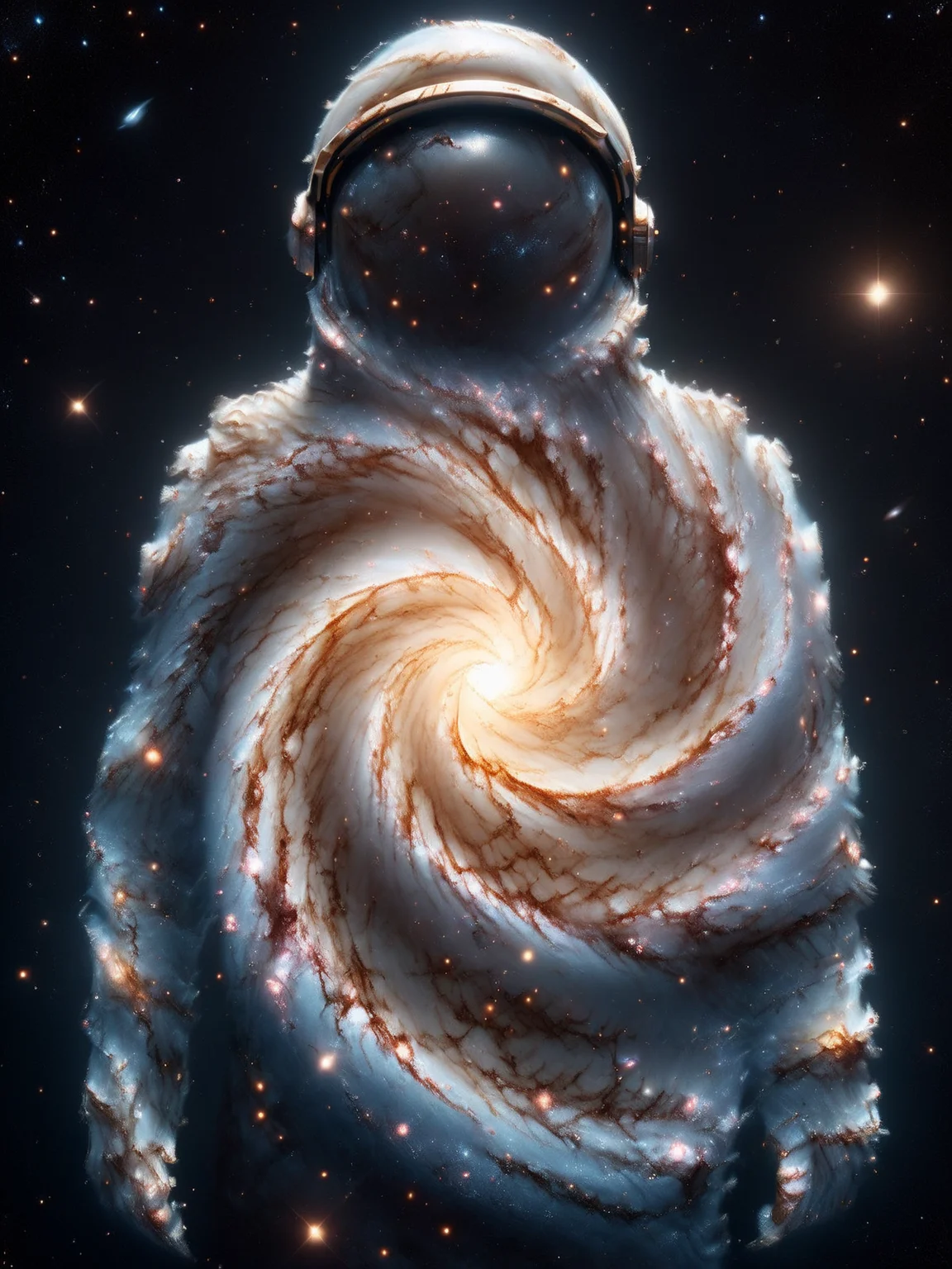 astronaut <lora:Spiral_Galaxies_SDXL:0.9> mad-spiral-galaxy, (masterpiece:1.2), best quality, (hyperdetailed, highest detailed:1.2), high resolution textures