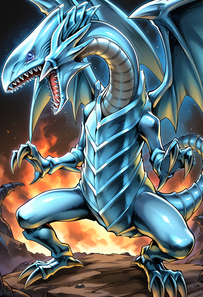 (score_9:0.9),score_8_up,score_7_up,rating_explicit,(zPDXL),(zPDXL3),
<lora:Maiden with Eyes of Blue PonyXL v1.2:0.85>,blue eyes white dragon,no humans,blue theme,sharp teeth,solo,open mouth,dragon,full body,monochrome,official art,looking to the side,