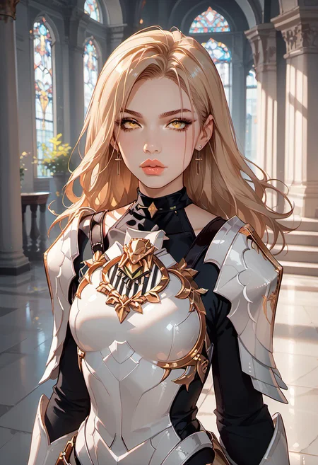 masterpiece,best quality, highly detailed, score_9, score_8_up, score_7_up, score_6_up, score_5_up, score_4_up, ((zPDXL3)), ((zPDXLxxx)), ((face focus)), (SuperQuality:1.0) ~ (SuperQuality:1.2), Expressiveh, highres, 1girl, kisara, blonde hair, long hair, yellow eyes, earrings, bodysuit, armored boots, breastplate, gloves, shoulder armor, adult lustful confident woman, petite, slender body, perky saggy natural breasts, full lips, bangs, sidelocks, straps, ((sexy)),
chinese magical sorceress, animated, swirling magic, wisps of magic, dancing pose, tight squeezed outfit, magical accessories, evoking motion, conveying motion, dynamic splash art