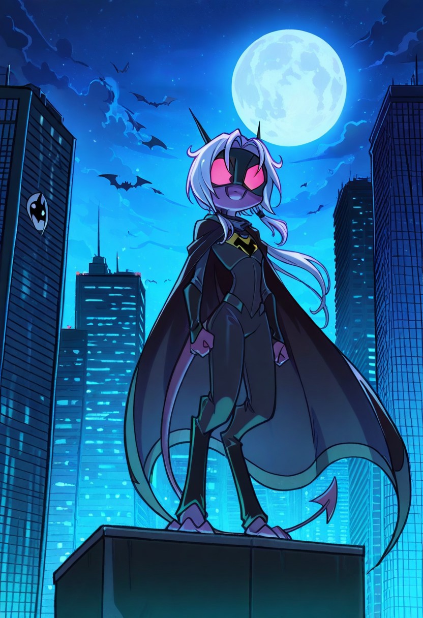 score_9, score_8_up, score_7_up,namah_calah,
1girl,solo,furry,tail, source_furry,horns,
 ,<lora:namah_calah_illustrious:0.8>,
kid, child, 
masterpiece, high quality, highest detail, serious expression, batman costume, black cape, batman mask, night, moon, standing on top of skyscraper, bat signal in the sky,
