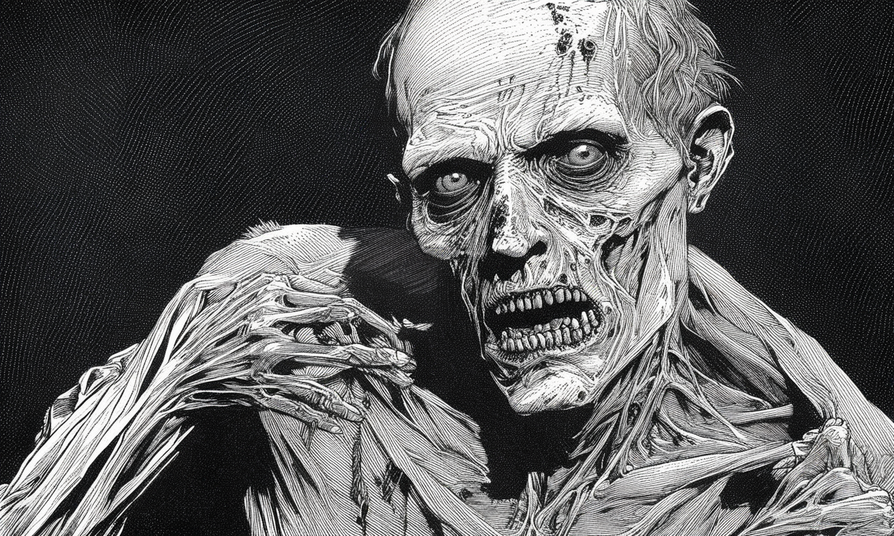 zombie, close up shot, detailed face, franklin booth style <lora:franklin_booth_style_sdxl_v7:1.2>