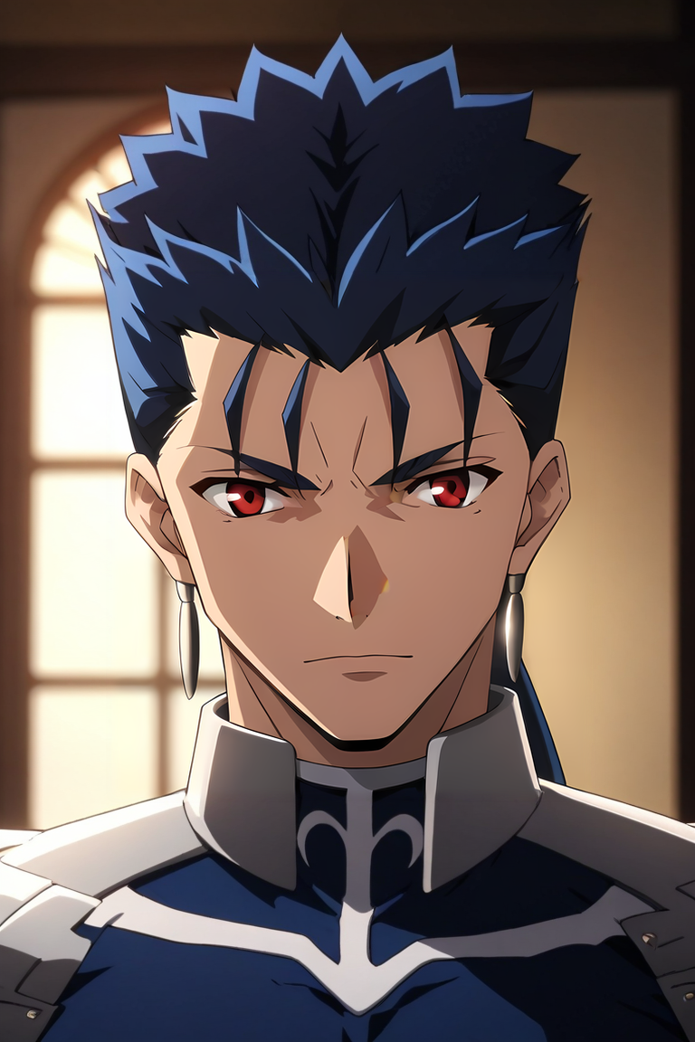 score_9, score_8_up, score_7_up, source_anime, rating_safe, intricate details, anime screencap, , , looking at viewer, upper body, , 1boy, solo, male focus, <lora:lancer_fsn_pony:0.94>, lancer_fsn, blue hair, red eyes, long hair, ponytail, spiked hair, fate/stay night, , , , fantasy, Kneeling with head bowed, displaying humility or prayer, <lora:sdxl_lightning_8step_lora:1>