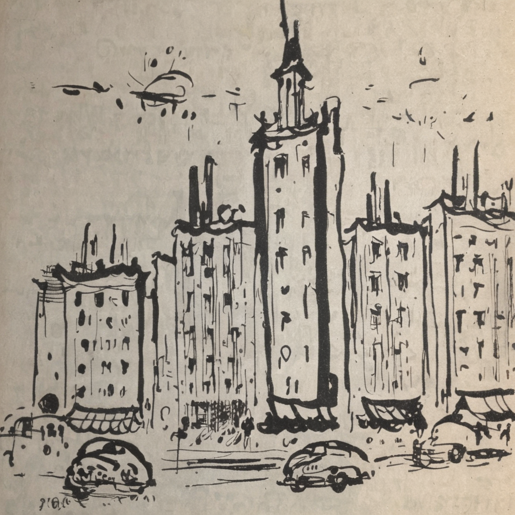 grabianski-sk surrealistic city, sketch<lora:grabianski-sk:1>