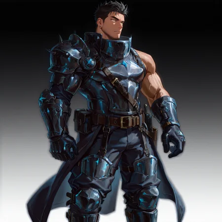 <lora:Yuan__Alchemist_Code-000003:.6>,1boy, muscle body, mature male, tagatameyuan, black spiked hair, short hair, yellow eyes, sanpaku, ear piercing, clothes, armor, gloves, belt, pants, boots, 
(very short hair, beard, bara, mature, facial hair, stubble, beard, full beard, sideburn, beard, a lot of beard, ), facial hair,male focus, muscular male, muscular male, bara, mature,  bara, mature, aixiwuganda_(20222192), very awa, masterpiece, best quality, absurdres, newest, perfect quality, detailed background, intricate details,
<lora:slider_Body Type_alpha1.0_rank4_noxattn_last:3><lora:style_Anime Summer Days 2 Style SDXL_LoRA_Pony Diffusion V6 XL:.6><lora:slider_cfg_scale_boost:.7><lora:Artist6p:.55>, Artist6p, Artist04p,<lora:slider_il_brightness_slider_d1:-1><lora:slider_il_contrast_slider_d1:-1><lora:slider_DarkSlider1.2_alpha1.0_rank16_full_300steps:-.6>