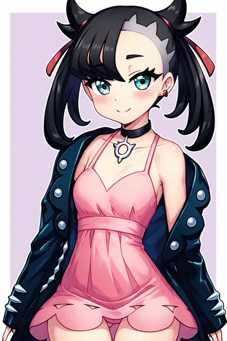 score_9, score_8_up, score_8, medium breasts, (curvy), cute, eyelashes, BREAK, , BREAK, zzMarnie, aqua eyes, black choker, black hair, red ribbon, pink dress, jewelry, black jacket, open clothes, long sleeves, <lora:MarnieP3:0.8>,, ,,, <lora:HaseYu_PDXL:0.8> ,,,, BREAK, smile, looking at viewer, cowboy shot, embedding:zPDXL, Expressiveh, <lora:SDXLFaeTastic2400:0.5>, <lora:Expressive_H-000001:0.4>,
