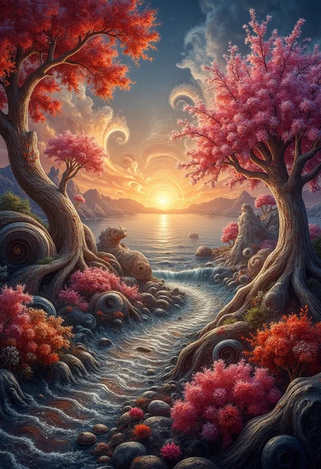 a fantasy landscape. full of love, joy, fun, eroticism, perfection style,