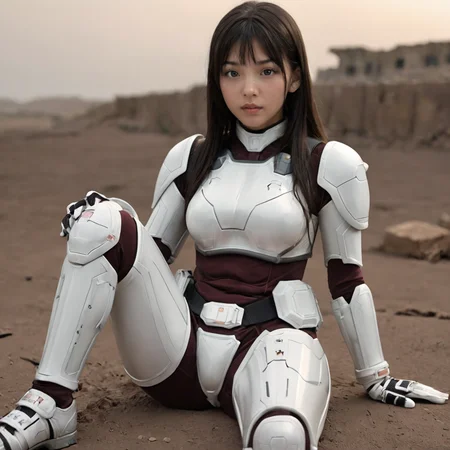 score_9,score_8_up,score_7_up, orgasm face,eyes,shiny oild skin,looking at viewer,sweat,
terraformarsmoviebodysuit, armored bodysuit, black bodysuit, white armor, boobplate, shoulder pads, wrist guards, black gloves, white gloves, utility belt, belt pouch, hip armor, crotch plate, thigh armor, knee pads, shin guards, armored shoes, rubble, night, Green Desert, sitting,
<lora:Terraformars:0.85>