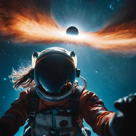 cinematic film still of <lora:collision style:1>
A collision of a black hole in the center of a galaxy,1girl,solo,bag,blurry,backpack,star (sky),scenery,space,planet,earth (planet),spacesuit,astronaut , impact, crash, explosion, destruction, strike, wreck, smash, planet, outer-space, galaxy, cinematic, film, different color, real, collision style, shallow depth of field, vignette, highly detailed, high budget, bokeh, cinemascope, moody, epic, gorgeous, film grain, grainy