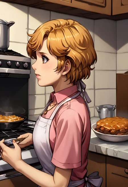 score_9, score_8_up, score_7_up, source_anime,
Frederica
hair ribbon, (best quality) , (highly detailed) ,masterpiece ,absurdres ,detailed face ,beautiful face ,(detailed eyes, deep eyes, anime eyes),
1girl,solo,female,kawaii,cowboy_shot,pink shirt,shirt,short sleeves,apron,necklace,kitchen,cooking,burnt dishes,flustered,confused,looking_away,from_side,profile,