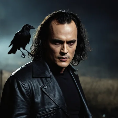 cinematic film still of <lora:Cinematic Hollywood Film v2:1> perfect eyes, colorful
Epic Creative Scene Brandon Lee Eric Draven a man in a black leather jacket holding a crow in dark backgroundCinematic Hollywood Film Style, shallow depth of field, vignette, highly detailed, high budget, bokeh, cinemascope, moody, epic, gorgeous, film grain, grainy
