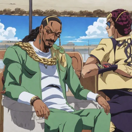 Snoop Dogg JojosoStyle <lora:SDXL-JojosoStyle-Lora-v2-r16:0.8>