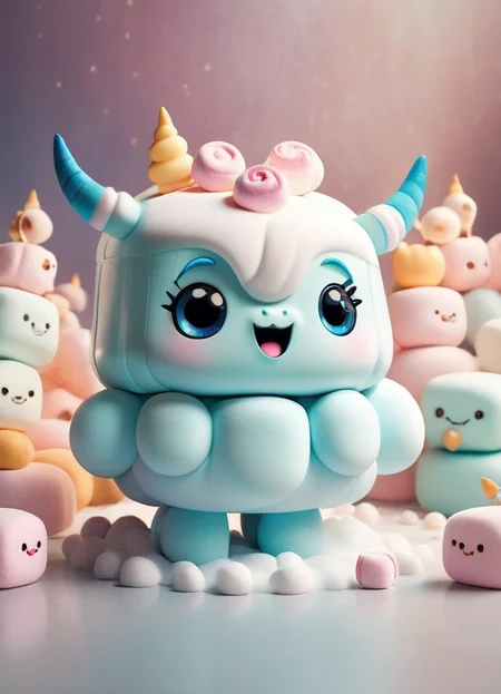 Abstract style Marshmallow, open mouth, horns, blue eyes, full body, blush stickers, smile, standing, snow, highly detailed, strong dramatic light, cinematic background, polished, intricate, beautiful composition, sharp focus, aesthetic, innocent, fine detail, inspired, brave, vibrant colors, magical, pretty, illuminated, enhanced, rich deep complex color, striking, iconic, imposing
<lora:MarshmallowXL:1>, , <lora:FILM_PHOTOGRAPHY_STYLE:0.25> . Non-representational, colors and shapes, expression of feelings, imaginative, highly detailed