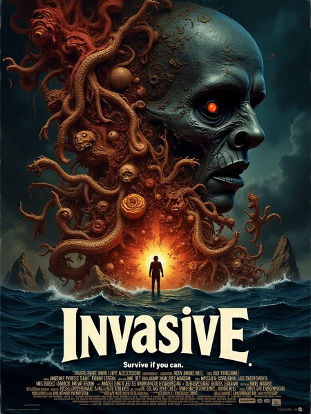 Movie title: "Invasive".

"Survive if you can".

Fantasy style, Surreal.

mvpstrCE style