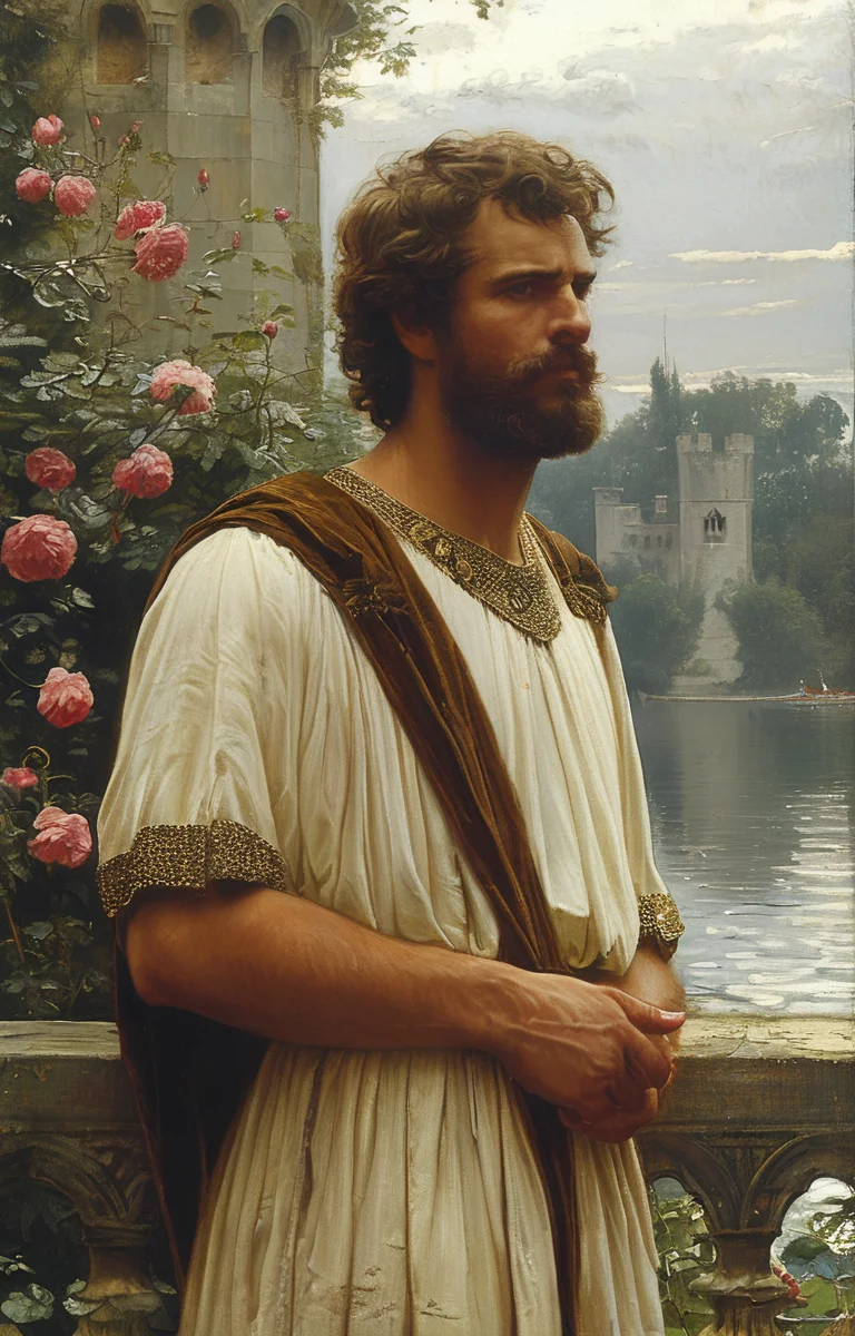masterpiece,best quality,<lora:tbh201-sdxl:0.9>,illustration,style of Edmund Leighton
portrait of noble man