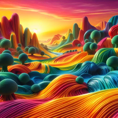 rbbrwrld colourful landscape, sunset