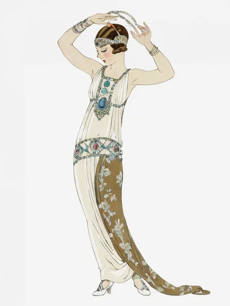 <lora:sdxl_George barbier v1.0:0.8>,george barbier,white background, 1920s fashion, 1girl, solo, dress, closed eyes, simple background, full body, bracelet, jewelry, standing, white dress, hands up, white footwear, masterpiece, best quality,absurdres,highres,ultra detailed,official art,
BREAK