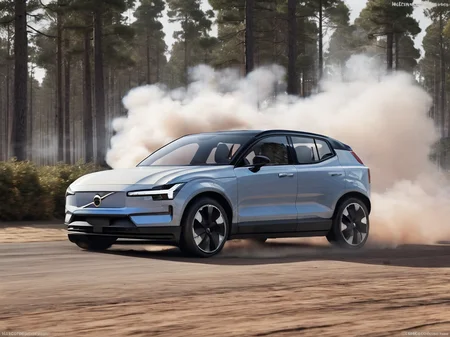 suv car,<lora:Volvo EX30-exterior:1>,
volvo EX30,game cg,drifting cars,motion blur,depth of field,detailed details,car drift,burning,smoke,pine_tree,, masterpiece, best quality,