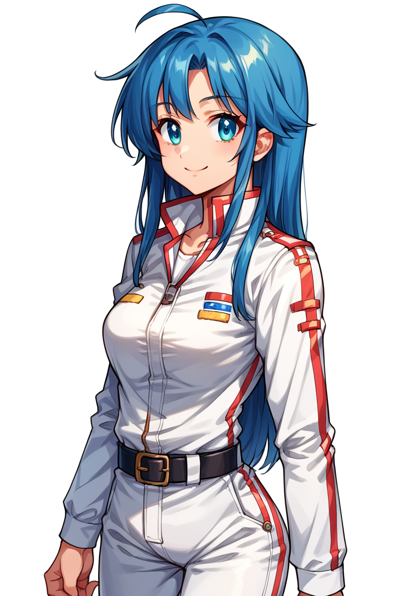 score_9, score_8_up, score_7_up, BREAK source_anime, absurdres, 1girl, solo, upper body, CCClarice, smile, ahoge, white jumpsuit,belt,<lora:CCClarice_PDXL-000005:1>