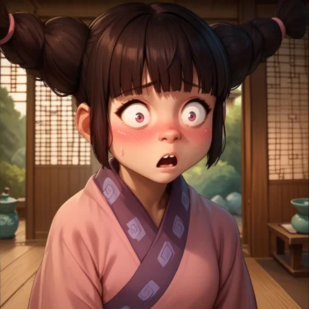 score_9, score_8_up, score_7_up, score_6_up, score_5_up, score_4_up, Meng, in a Japanese house, surprised look, blushing