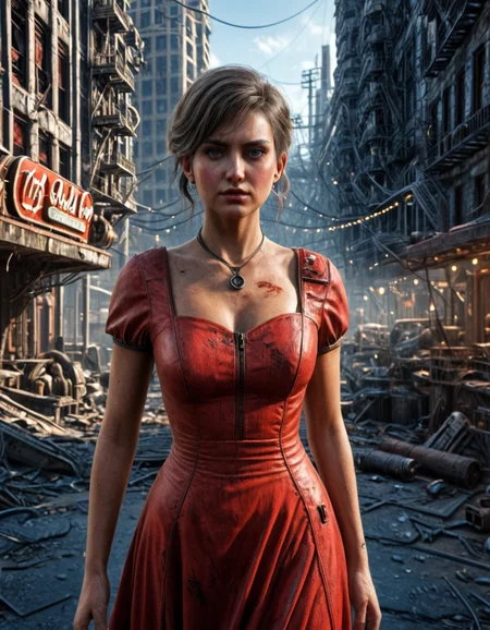 Skin Textures, High Resolution, High-Resolution Image, Cinematic, 1girl, red dress, falloutlora, city, Professional Photography 1girl, red dress, falloutlora, city . Studio lighting, sharp focus, high-resolution, lifelike colors, Close-Up 1girl, red dress, falloutlora, city . Detailed macro perspective, highly detailed, high-resolution, intricate textures