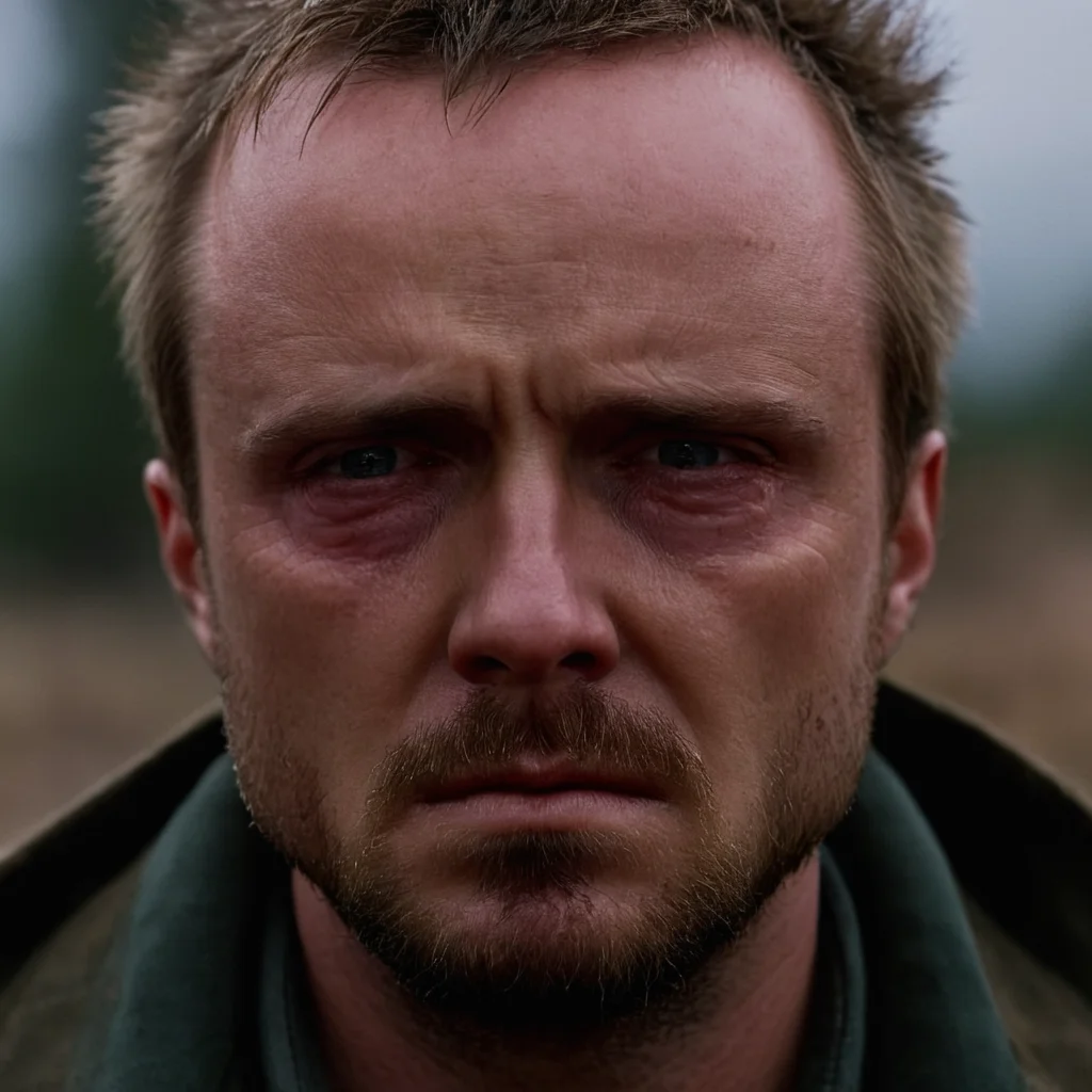 cinematic film still of <lora:shell shock style:1>
A cinematic Kodak Fujifilm picture of a sad teary crying Jesse Pinkman wrinkly face, beard, tired, fatigue, unhappy, glum, melancholy, miserable, sorrowful, dejected, disconsolate, downhearted, downcast, realism, realistic, dispirited, desolate, oppressed, panic, fear, Combat stress reaction, shell shock style, solo, gloves, male focus, blurry, dark, <lora:breaking bad style:0.8>, shallow depth of field, vignette, highly detailed, high budget, bokeh, cinemascope, moody, epic, gorgeous, film grain, grainy