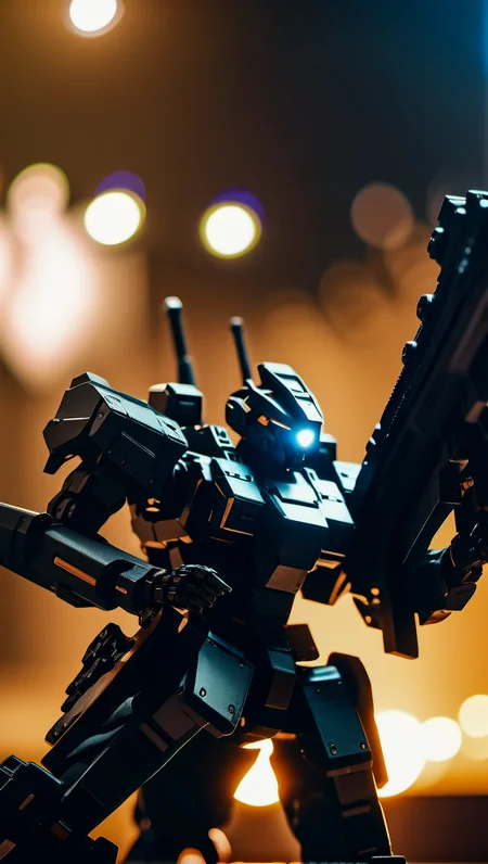 cinematic film still, (RRS:0.8), (holding huge weapon :1.3), mecha taking aim. shallow depth of field, vignette, highly detailed, high budget Hollywood movie, bokeh, cinemascope, moody, epic, gorgeous, film grain, grainy<lora:srdxl_v2k:0.4>