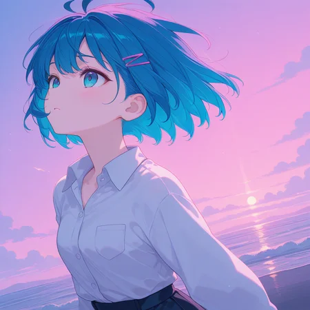 masterpiece, colorful, best quality, <lora:sk-alchemist-v2-09:0.9> sk-aellie, 1girl, blue hair, young,