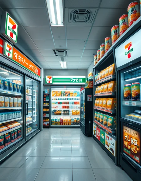 The interior of a Japanese 7-Eleven convenience store, brightly lit and impeccably organized. Shelves are neatly stocked with a variety of colorful snacks, including Japanese-exclusive chips, candy, and instant ramen with vibrant packaging. A refrigerated section displays an array of neatly arranged onigiri, bento boxes, and sandwiches, each with detailed labels. The drink section showcases an assortment of bottled teas, unique flavored sodas, and energy drinks in sleek, modern packaging. A small counter near the entrance features a steaming selection of freshly prepared oden in a glass display, emitting a warm, inviting aroma. The store's floor is pristine, with clear aisle markers and signs in both Japanese and English. A self-checkout kiosk and a cashier counter equipped with a digital payment system are visible in the background. Soft background music plays, adding to the welcoming atmosphere. The image is highly detailed and photorealistic, capturing the textures of product packaging, the glow of refrigerated displays, and the immersive experience of a Japanese convenience store.
<lora:SDXLFaeTastic2400:0.4> <lora:extremely_detailed:0.4> extremely detailed, <lora:Japanese_7-Eleven:1>,Japanese 7-3l3v3n, Masterpiece,best quality,hi res,8k,hi res,8k,award winning,(sharp focus, intricate, highly detailed),